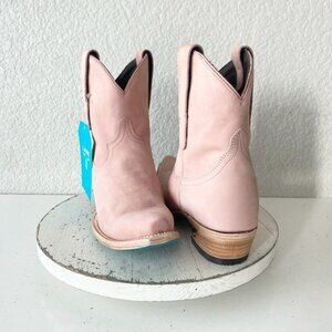 Lane EMMA JANE Womens Cowboy Bootie 7.5 Pink Leather Western Cowgirl Ankle Boots